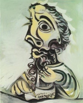 Buste de l’homme crivant II 1971 cubisme Pablo Picasso Peinture à l'huile